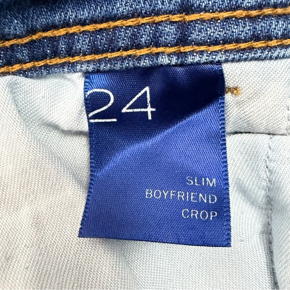 Pilcro Slim Boyfriend Crop Distressed Blue Jeans - Picture 12 of 14